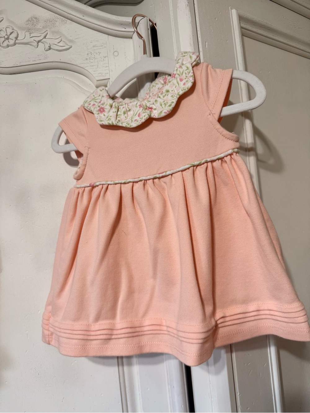 3 for $25 Catherine Malandrino Peach Dress with Floral Ruffle Collar